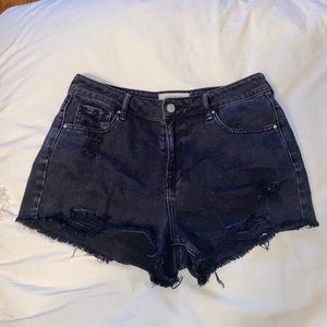 Pacsun black denim ripped shorts